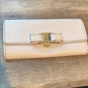 Salvatore Ferragamo Cream Bow Wallet